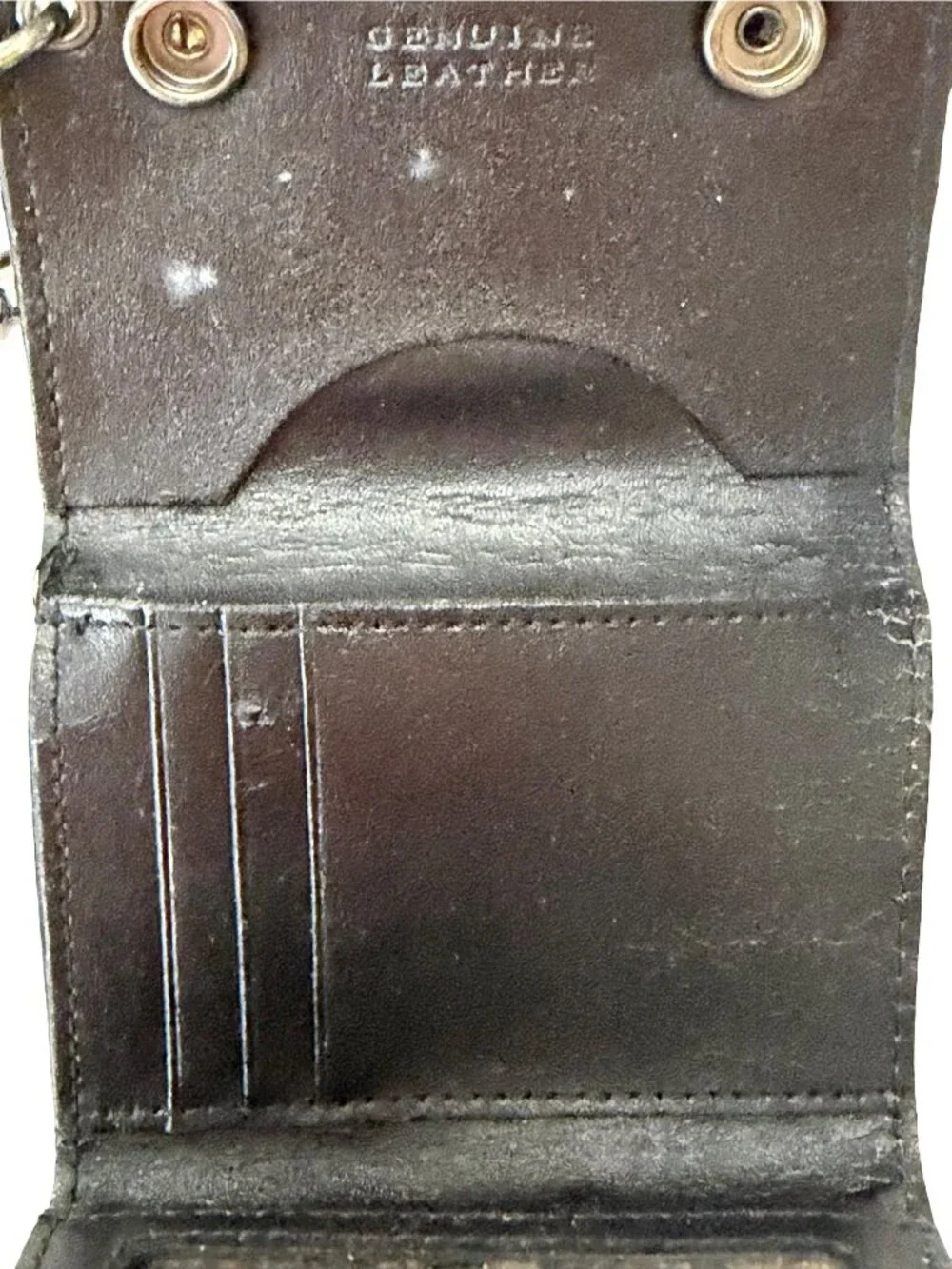 Orange County Choppers OCC Genuine Leather Chain Wallet Biker Motorcycle Trifold